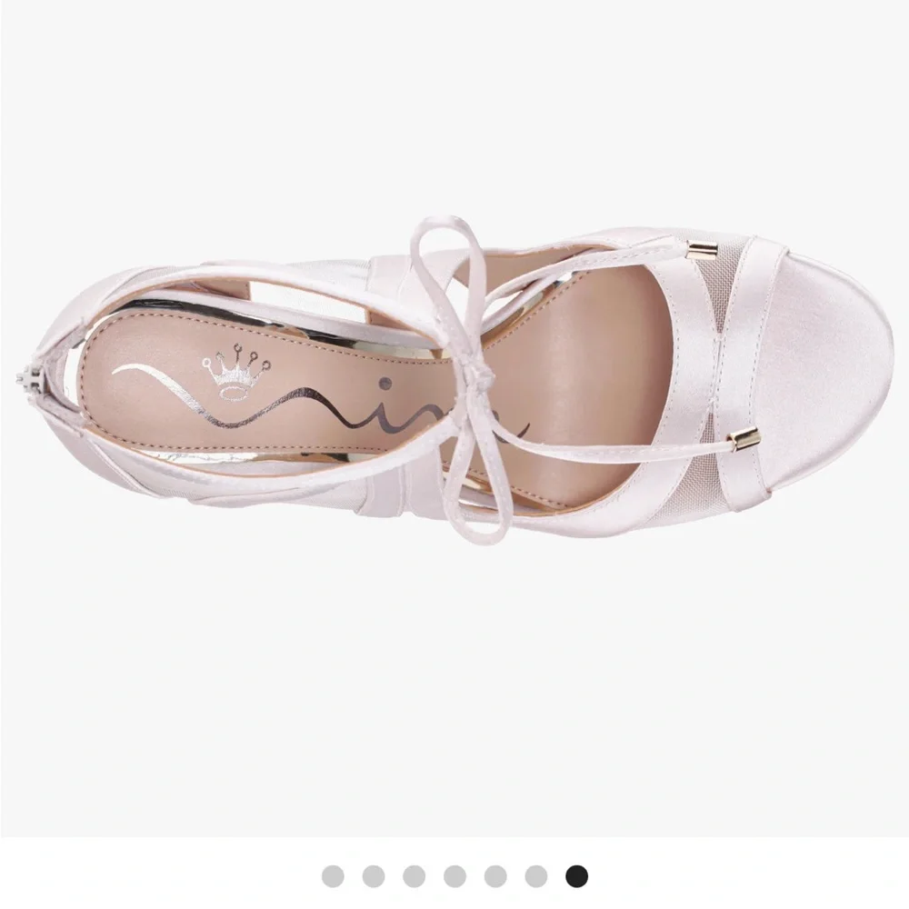 Elegant White Strappy Heels Nina Darissa size 11 - Picture 3 of 10